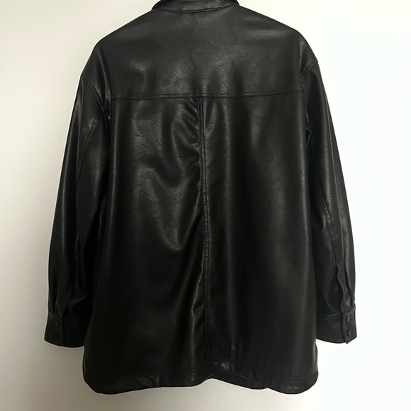 H&M | Faux Leather Shirt Jacket - Picture 3 of 9